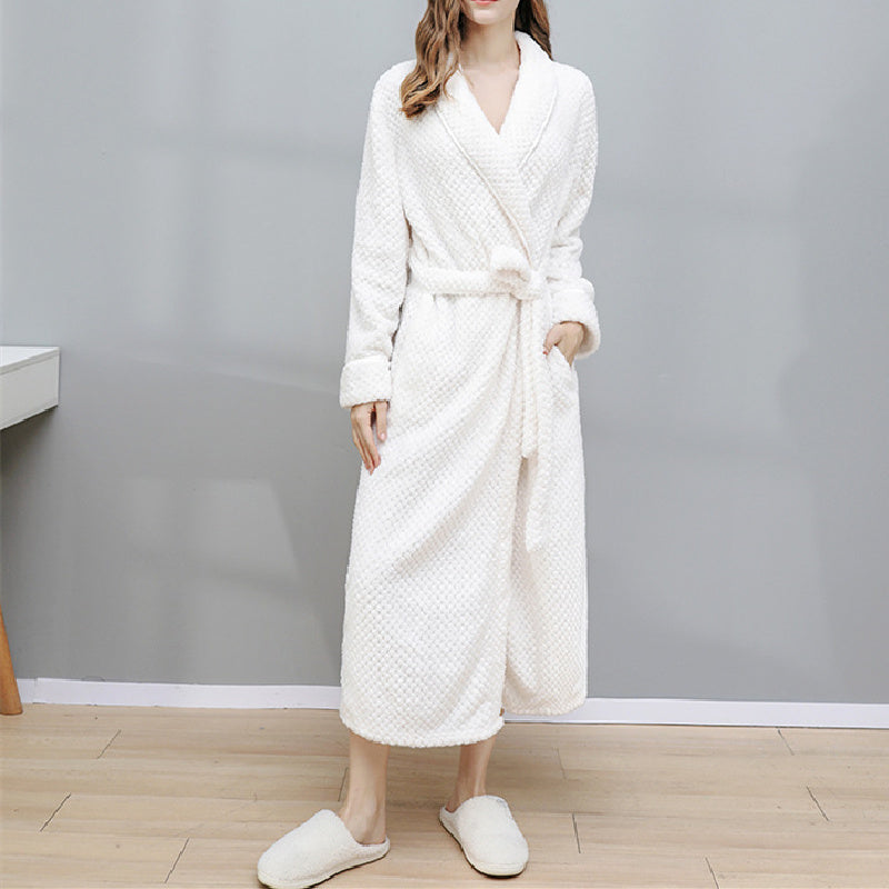 Soft Warm Fleece Bathrobe for Women