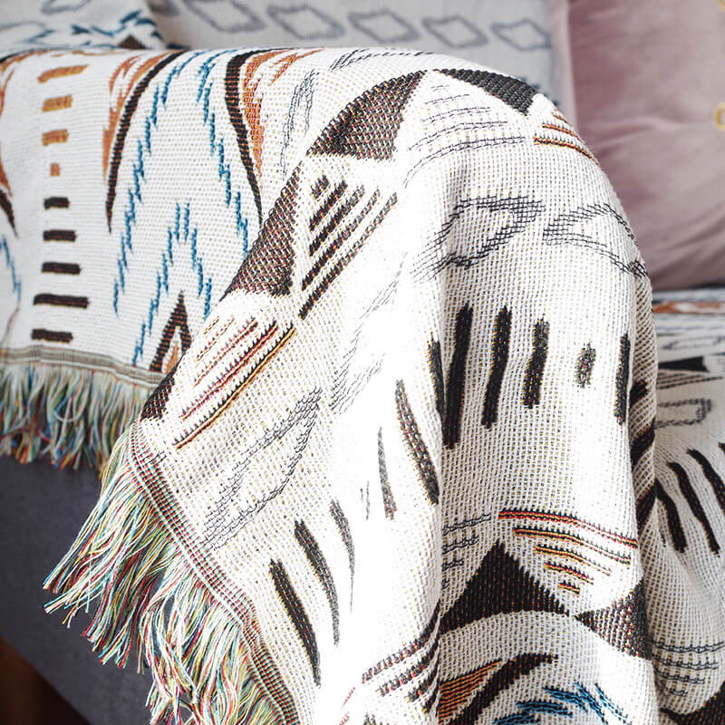 Bohemian Throw Blankets with Tassels