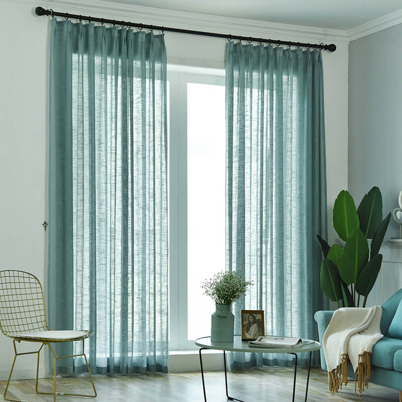 Soild Color Linen Voile Curtains Panles