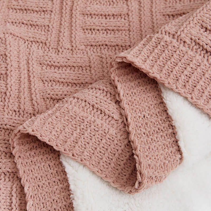 Double Layer Thicken Warm Knit Wool Blanket
