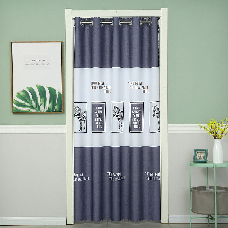 Blackout Sliding Door Curtain with Tie Rope