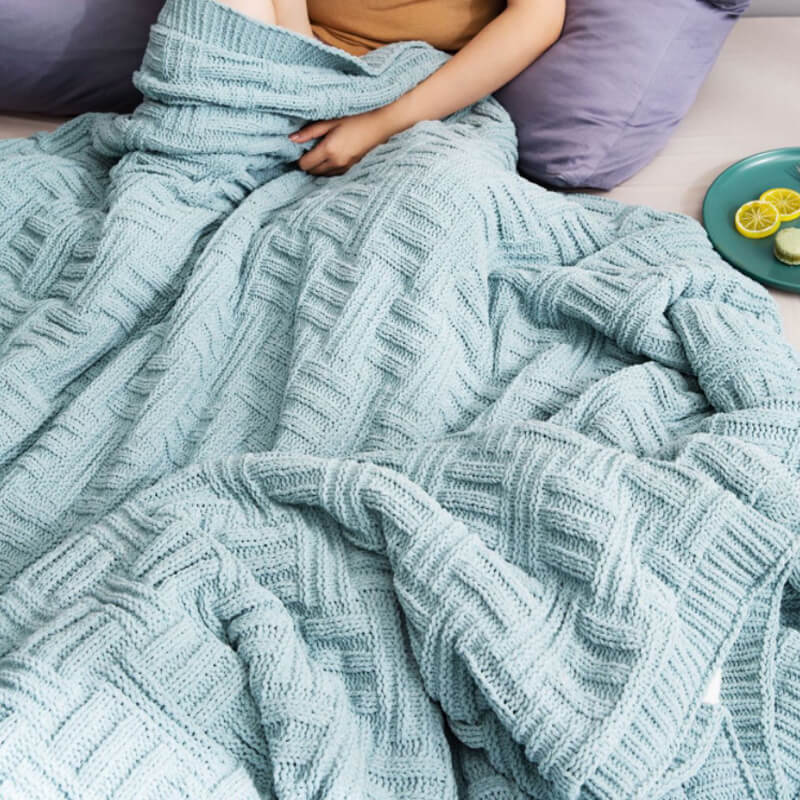 Double Layer Thicken Warm Knit Wool Blanket