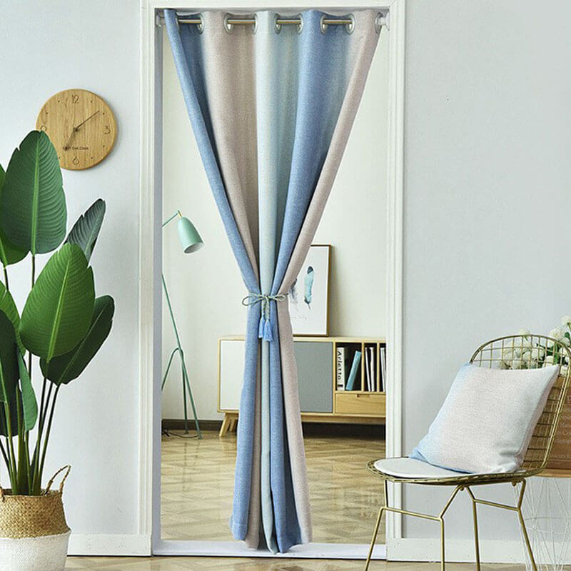 Blackout Sliding Door Curtain with Tie Rope