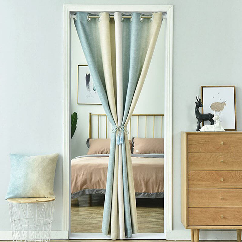 Blackout Sliding Door Curtain with Tie Rope