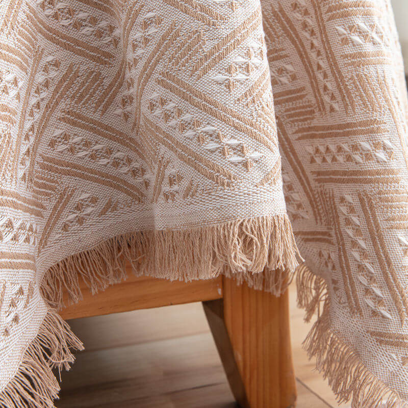 Geometric Large Sofa Throw Covers, Farmhouse Woven Throw Blankets for Couch