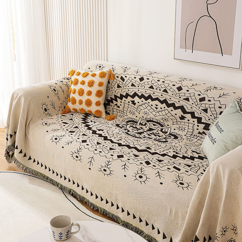 Boho Woven Reversible Throw Blankets