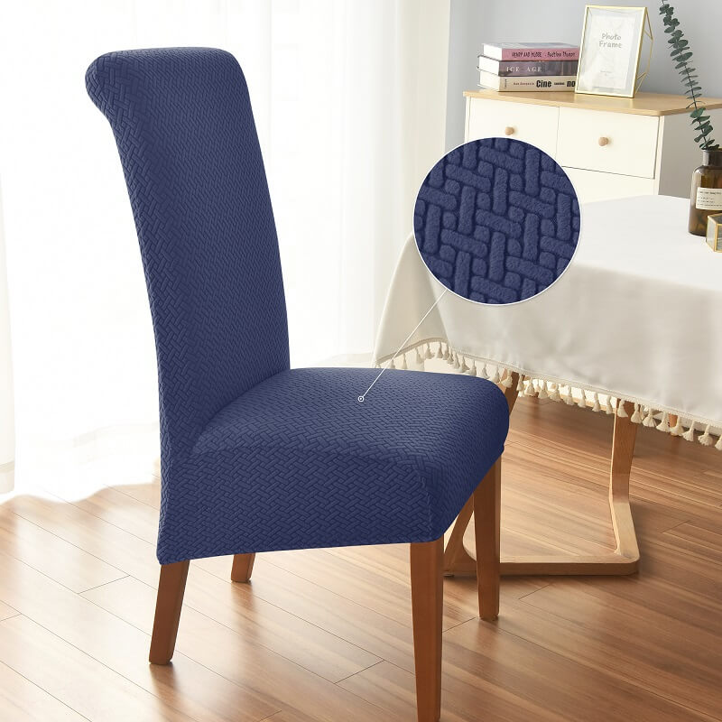 Knitted Twill Jacquard XL Dining Chair Covers