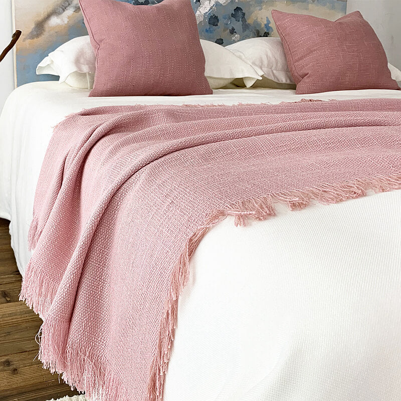 Linen Bed Runners & Scarves with Tassels