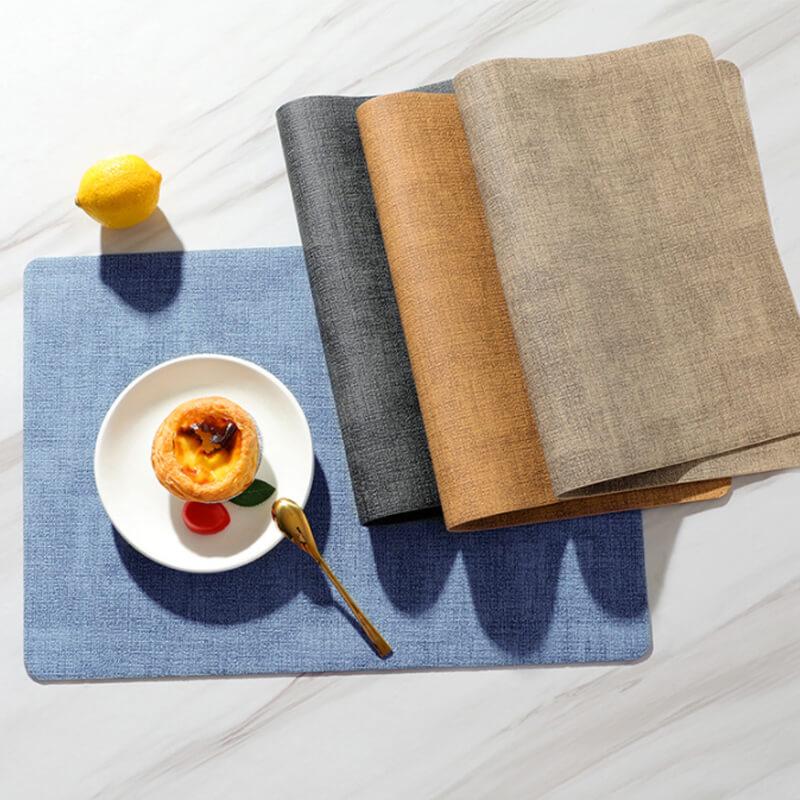 4pcs Rectangle Leather Placemats, Waterproof Washable Table Place Mat