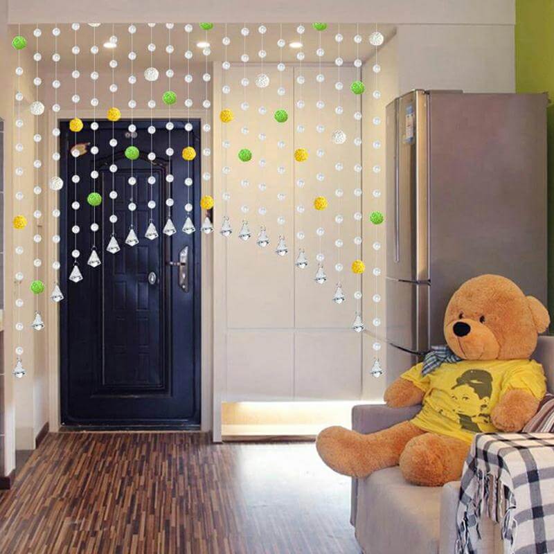 Crystal Glass Beaded Door Curtain with Adjustable Hook