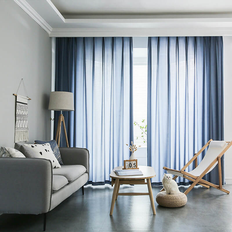 Light Filtering White Voile Curtain with Hooks