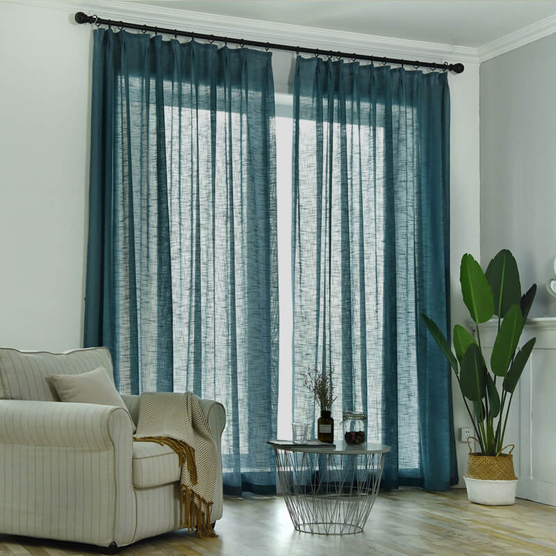 Soild Color Linen Voile Curtains Panles