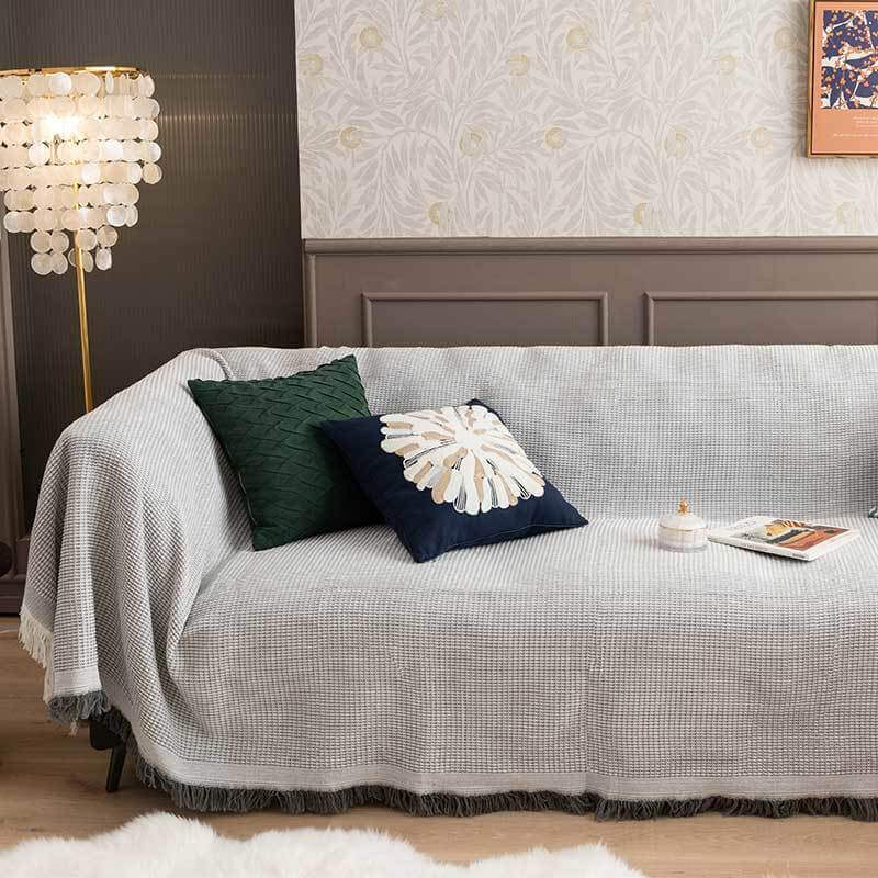 Geometric Large Sofa Throw Covers, Farmhouse Woven Throw Blankets for Couch