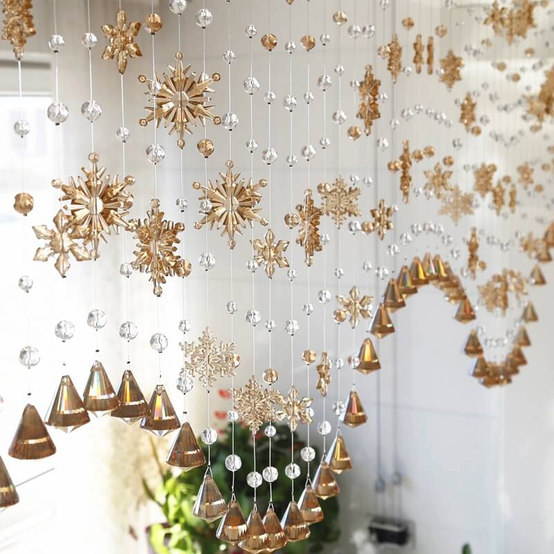 Crystal Snowflake Bead Curtain for Doorways Divider