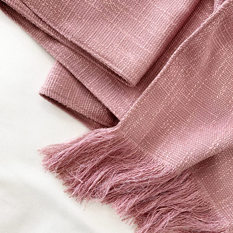 Linen Bed Runners & Scarves with Tassels