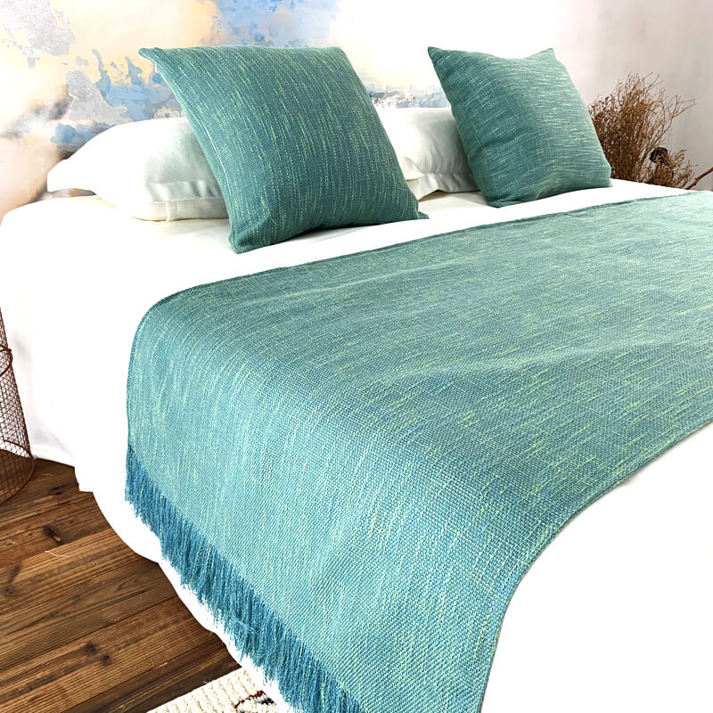 Linen Bed Runners & Scarves with Tassels