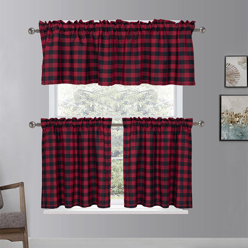 Grid Window Valances for Kitchen Farmhouse Design