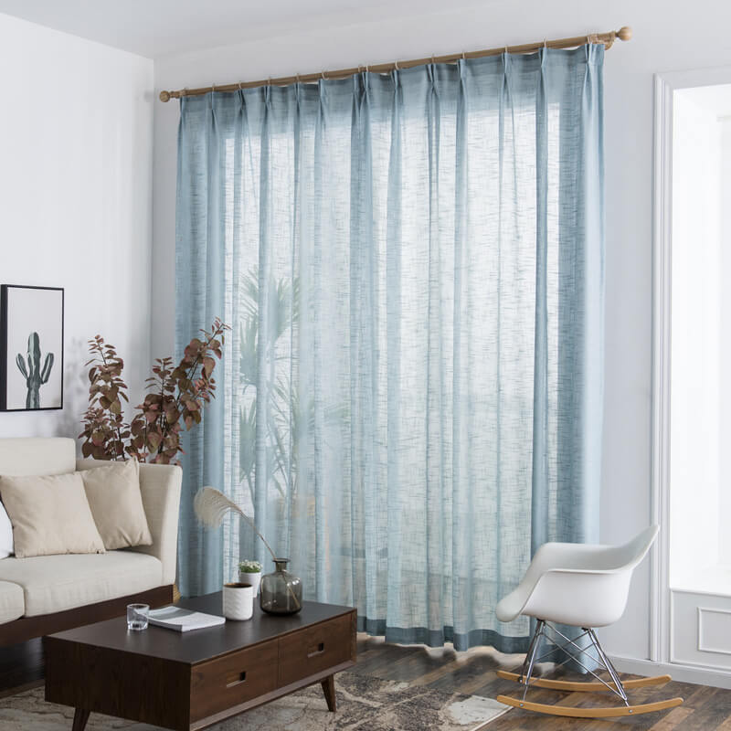 Soild Color Linen Voile Curtains Panles