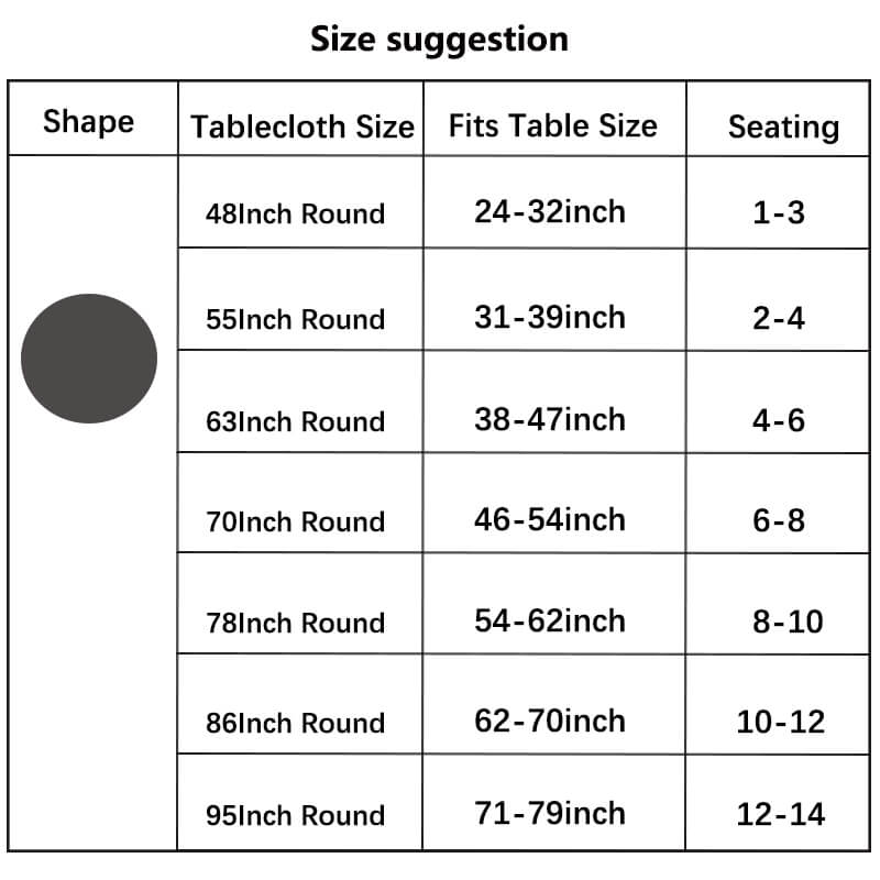 Waterproof Wipeable Round Tablecloths