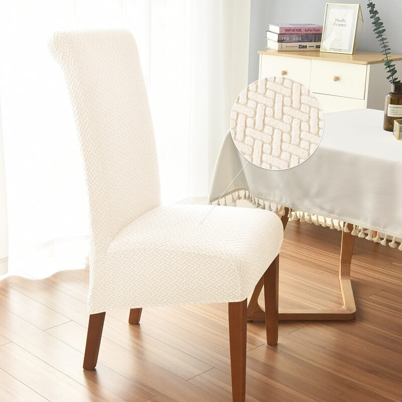Knitted Twill Jacquard XL Dining Chair Covers