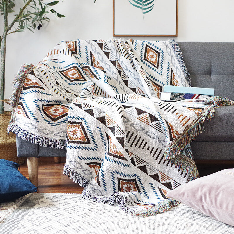 Bohemian Throw Blankets with Tassels