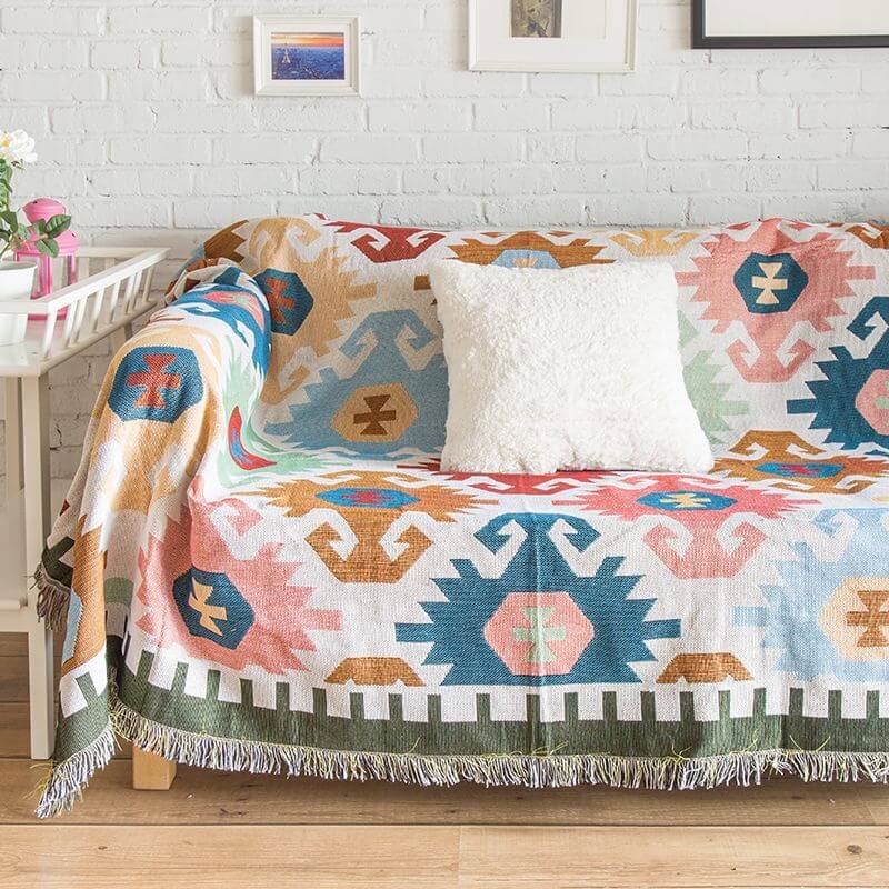 Boho Woven Reversible Throw Blankets