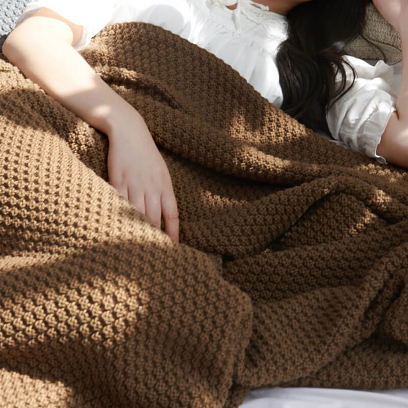 Knitted Throw Blanket for Couch