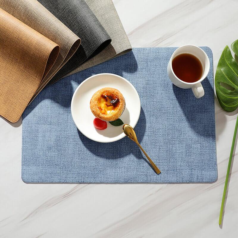 4pcs Rectangle Leather Placemats, Waterproof Washable Table Place Mat