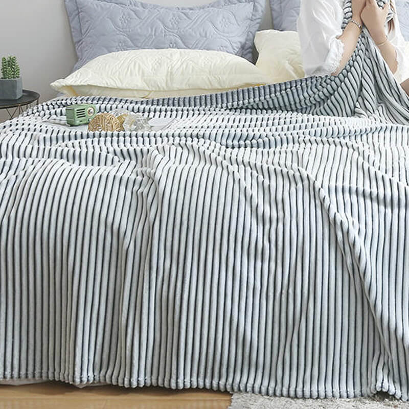 Warm Cozy Throw Blanket with Stripe