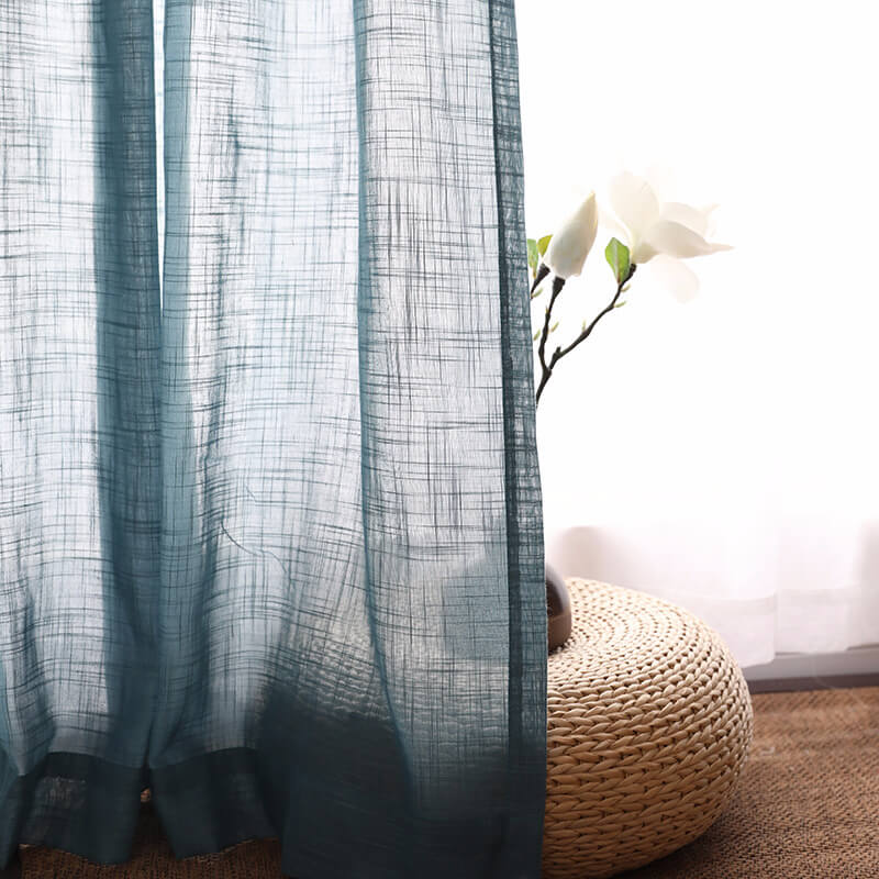Soild Color Linen Voile Curtains Panles