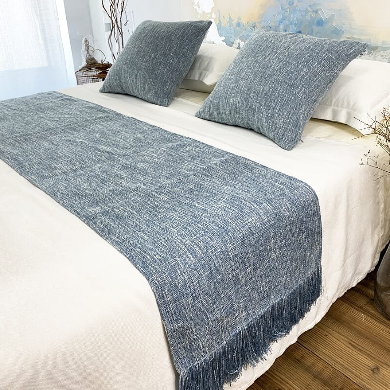 Linen Bed Runners & Scarves with Tassels