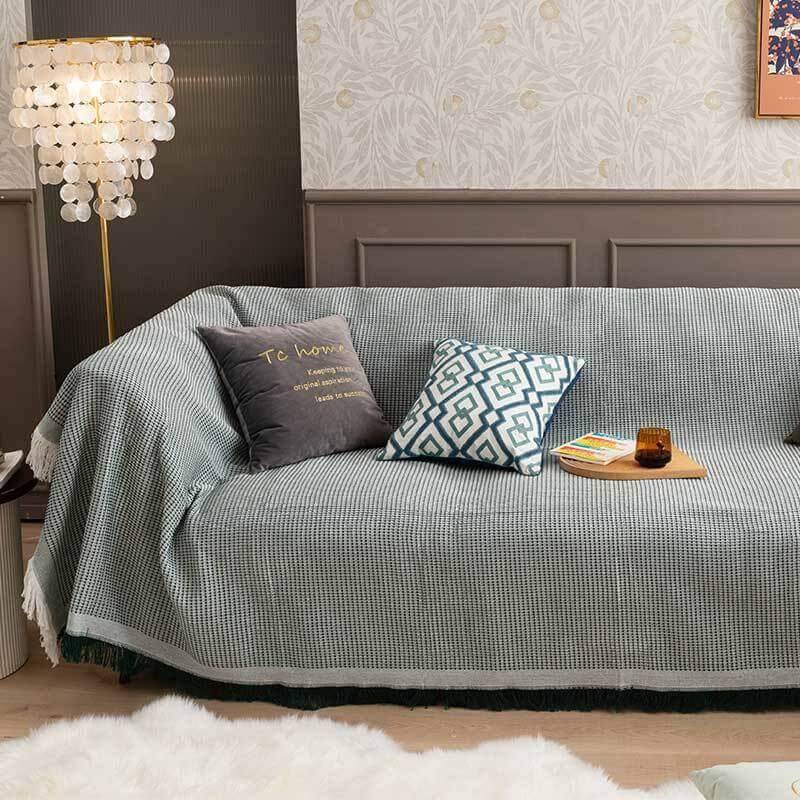 Geometric Large Sofa Throw Covers, Farmhouse Woven Throw Blankets for Couch