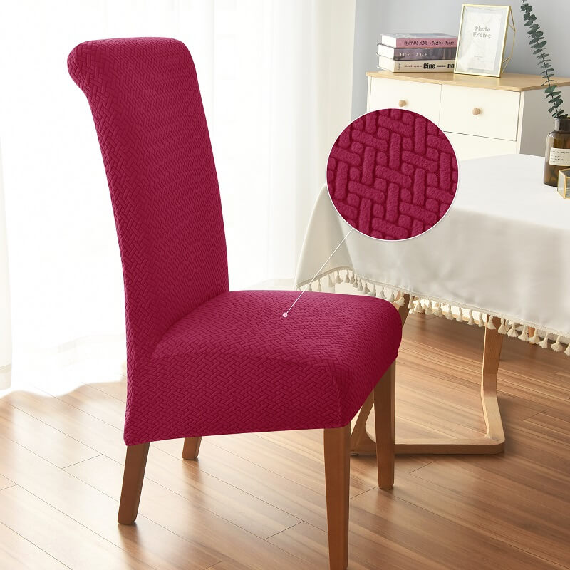 Knitted Twill Jacquard XL Dining Chair Covers
