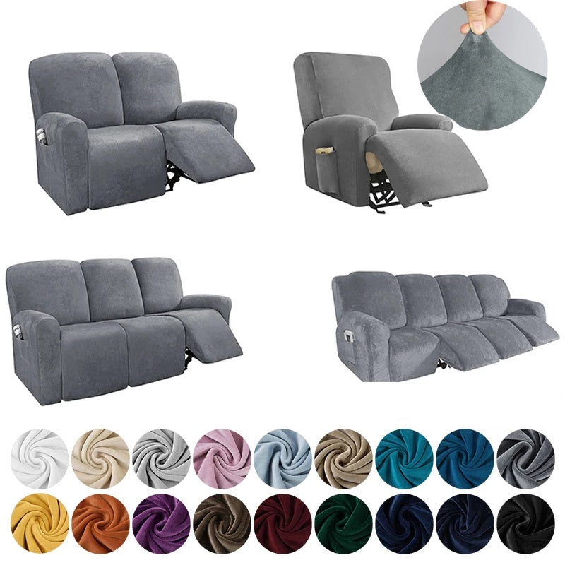 Stretch Velvet Recliner Chair Covers