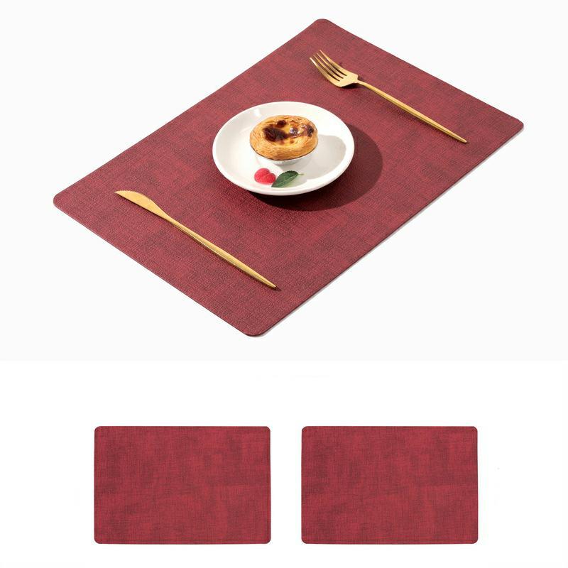 4pcs Rectangle Leather Placemats, Waterproof Washable Table Place Mat