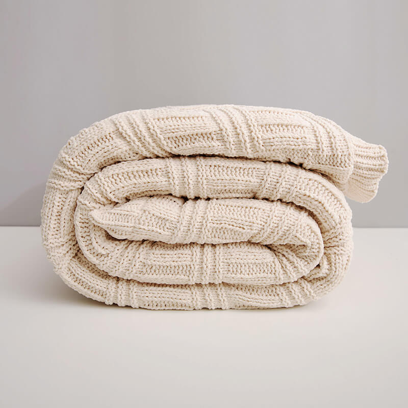 Double Layer Thicken Warm Knit Wool Blanket