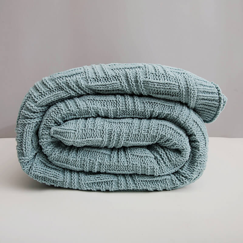 Double Layer Thicken Warm Knit Wool Blanket