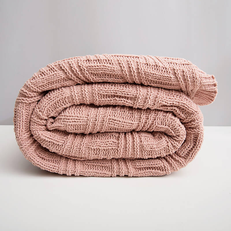 Double Layer Thicken Warm Knit Wool Blanket