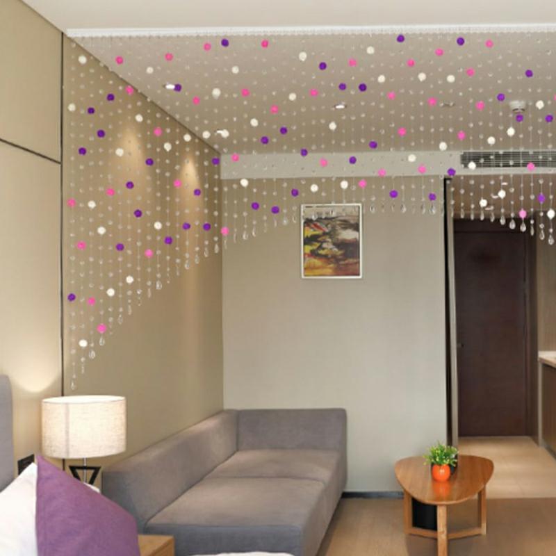 Crystal Glass Beaded Door Curtain with Adjustable Hook