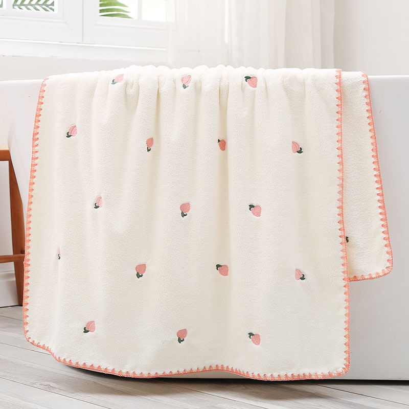 2Pcs Embroidery Quick-Dry Bath Towel Set