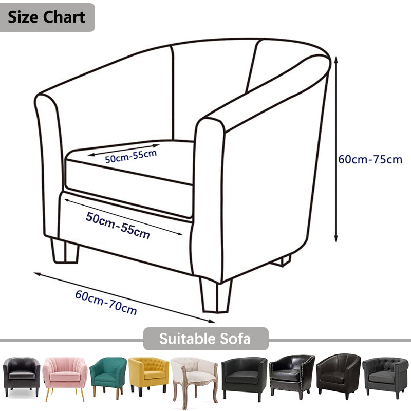 2 Piece Velvet Club Chair Covers, Soft Stretch Tub Chair Slipcover