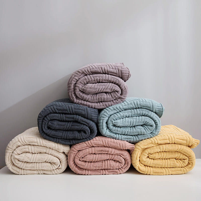 Double Layer Thicken Warm Knit Wool Blanket