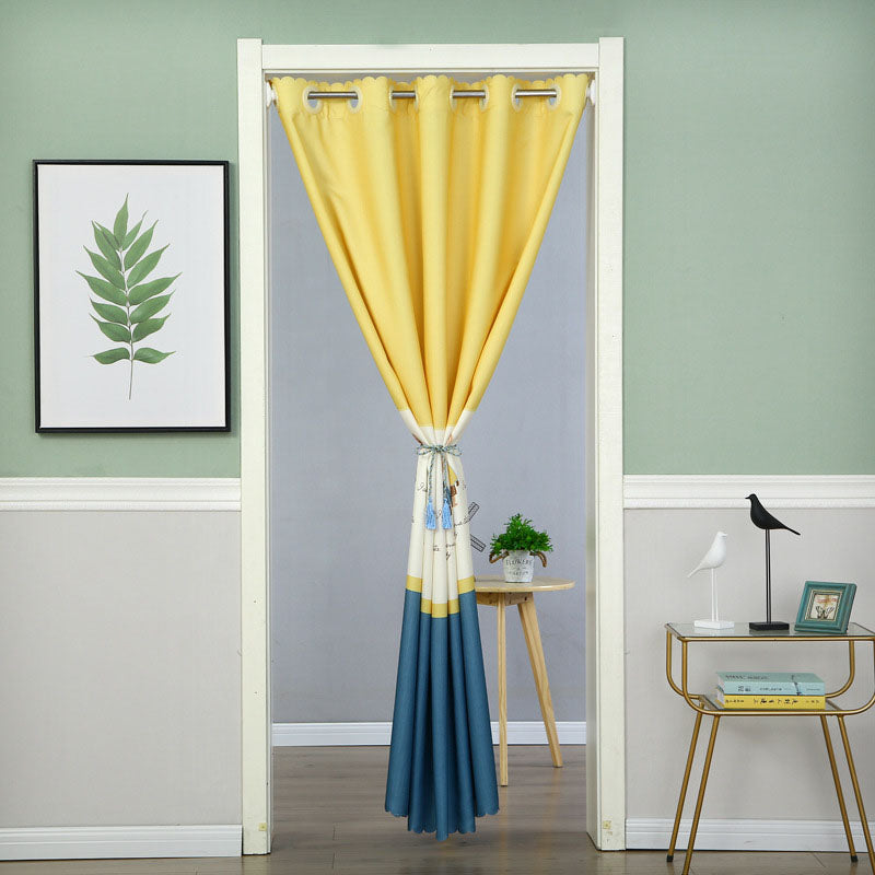 Blackout Sliding Door Curtain with Tie Rope