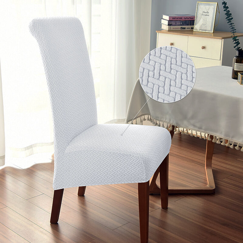 Knitted Twill Jacquard XL Dining Chair Covers