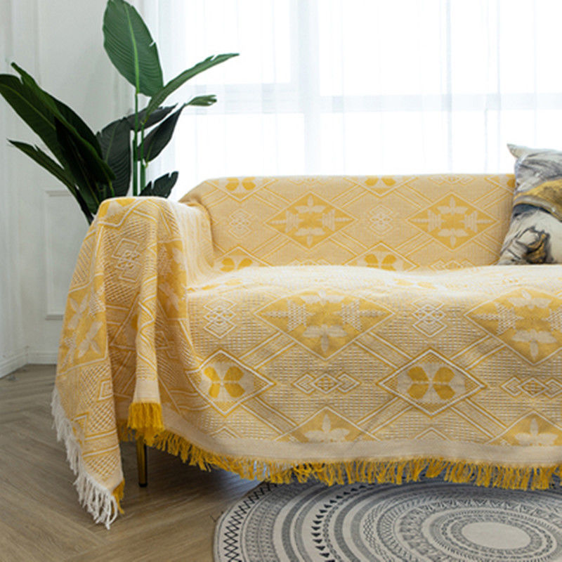 Geometric Large Sofa Throw Covers, Farmhouse Woven Throw Blankets for Couch