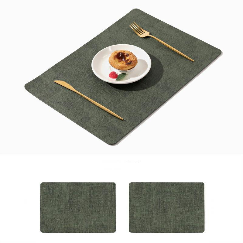 4pcs Rectangle Leather Placemats, Waterproof Washable Table Place Mat