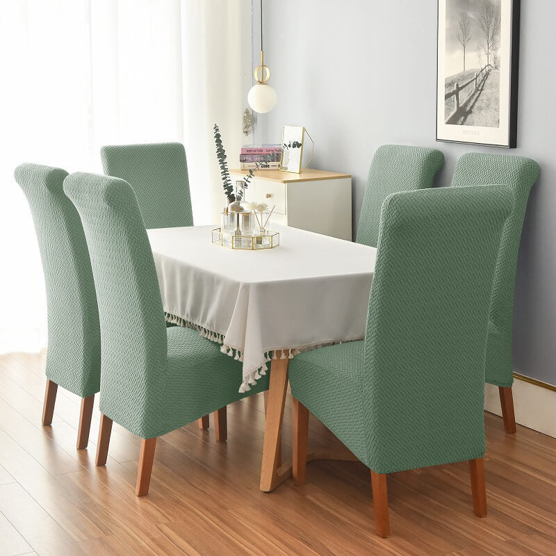 Knitted Twill Jacquard XL Dining Chair Covers