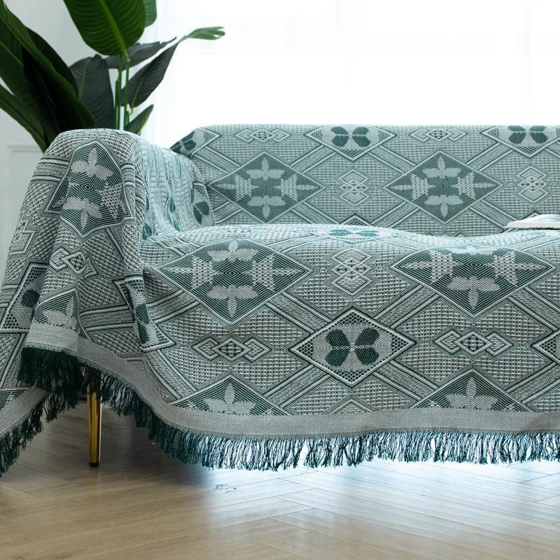 Geometric Large Sofa Throw Covers, Farmhouse Woven Throw Blankets for Couch