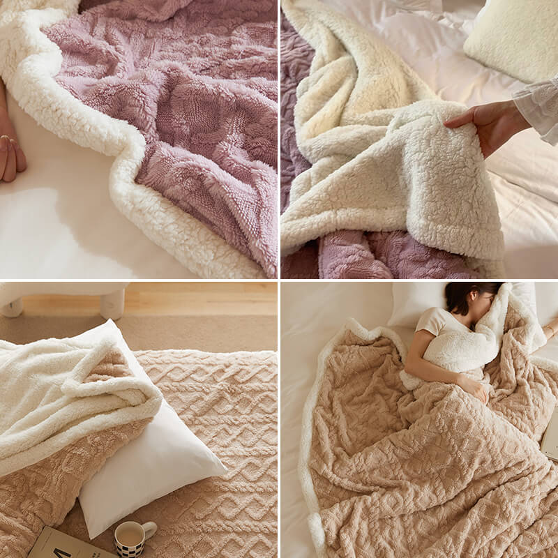 Sherpa Fleece Blanket for Beds
