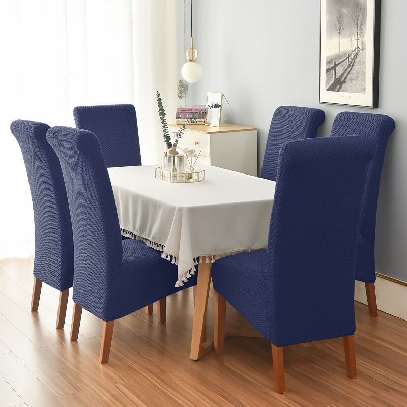 Knitted Twill Jacquard XL Dining Chair Covers